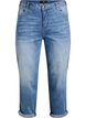 7/8-jeans med uppvik och h&ouml;g midja, Bl&aring;, Packshot image number 0