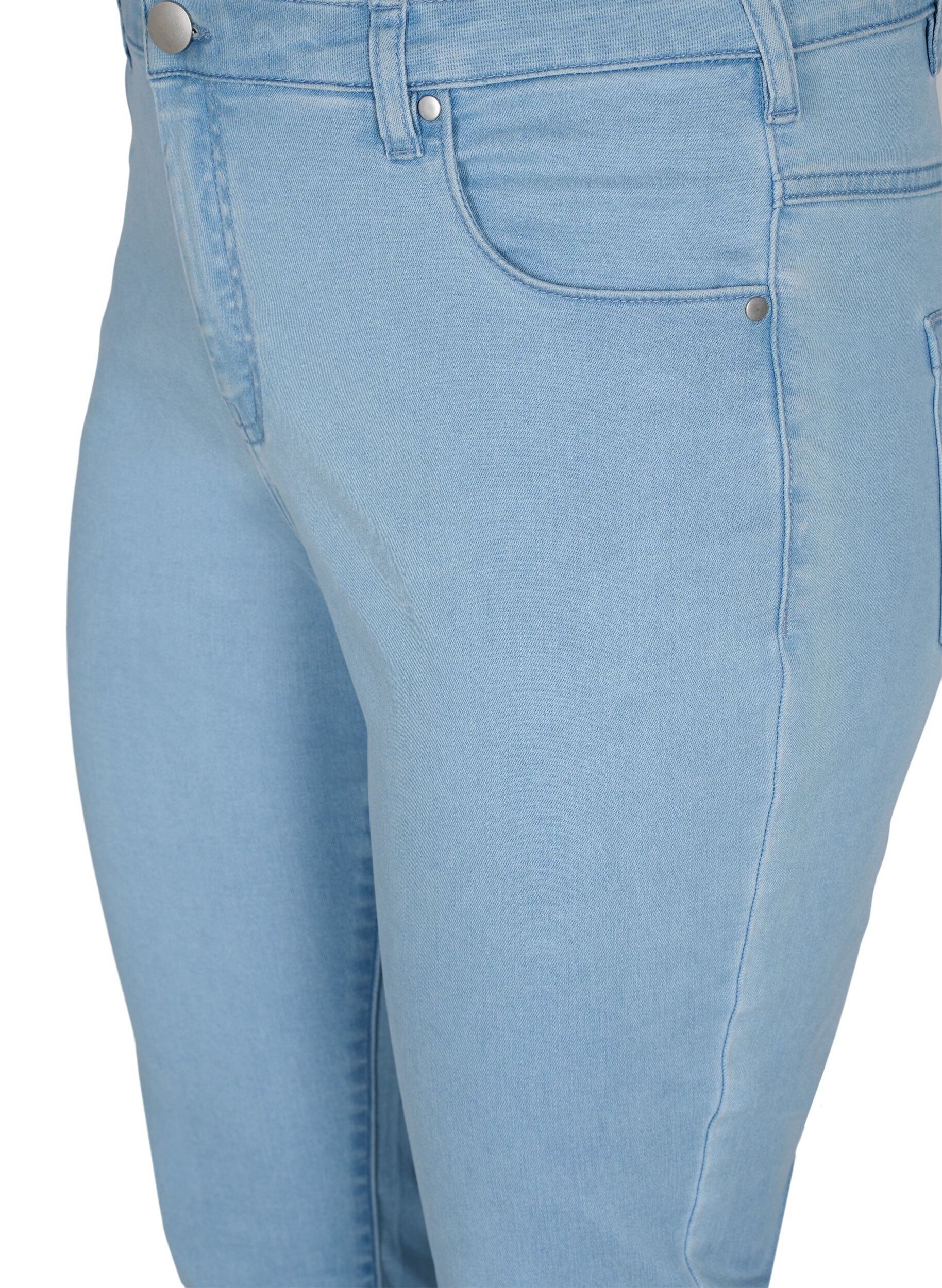 Zizzi Slim fit Emily jeans med normalh&ouml;g midja, Bl&aring;, Packshot image number 2