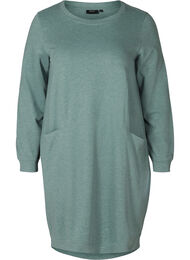 Sweatshirtklänning med långa ärmar, Balsam Green Mel