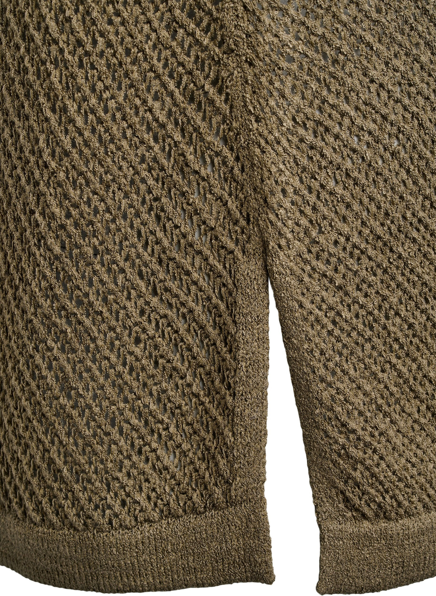 Zizzi FLASH - &Auml;rml&ouml;s stickad topp med v-ringning, Gr&ouml;n, Packshot image number 3