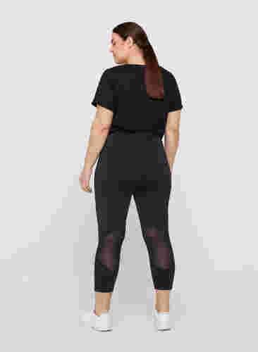 Korta träningstights med mesh, Black, Model image number 1