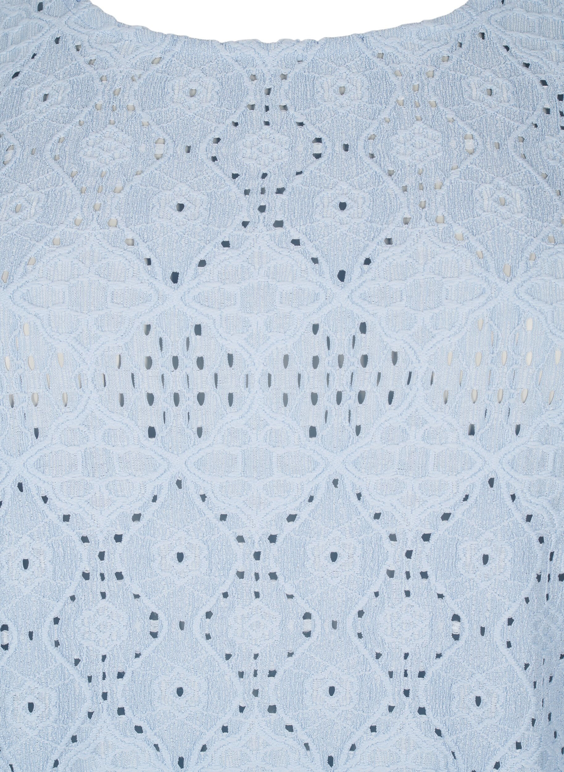 ZizziKort&auml;rmad blus med spetsm&ouml;nster, Cashmere Blue, Packshot image number 2