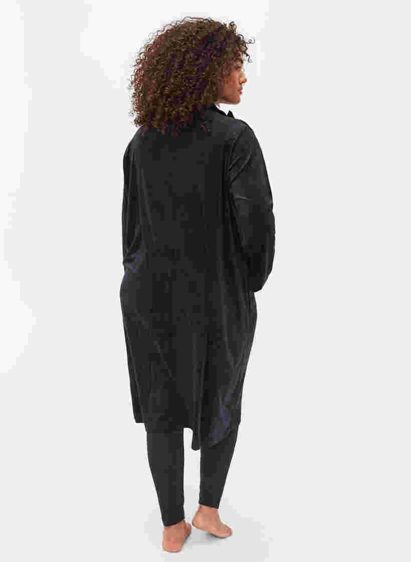 Klänning  i velour med blixtlås och fickor, Black, Model image number 1