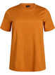 Enkel t-shirt i bomull med rund halsringning, Orange, Packshot image number 0