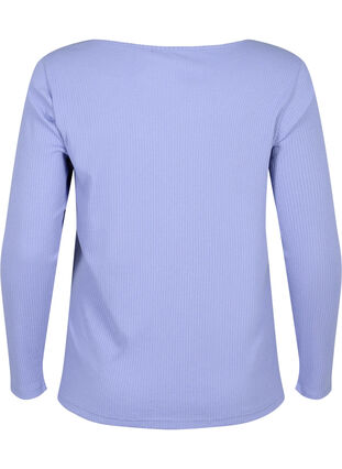 Långärmad t-shirt med asymmetrisk skärning, Lavender Violet, Packshot image number 1