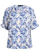 Skjortblus med halvl&aring;nga &auml;rmar, Beige, Packshot image number 0