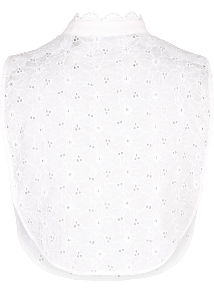 Krage i broderie anglaise, Bright White, Packshot image number 1