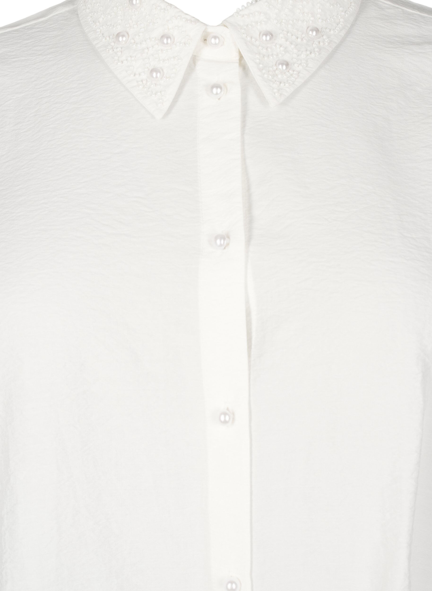 Zizzi Skjorta med p&auml;rlor, Snow White, Packshot image number 2