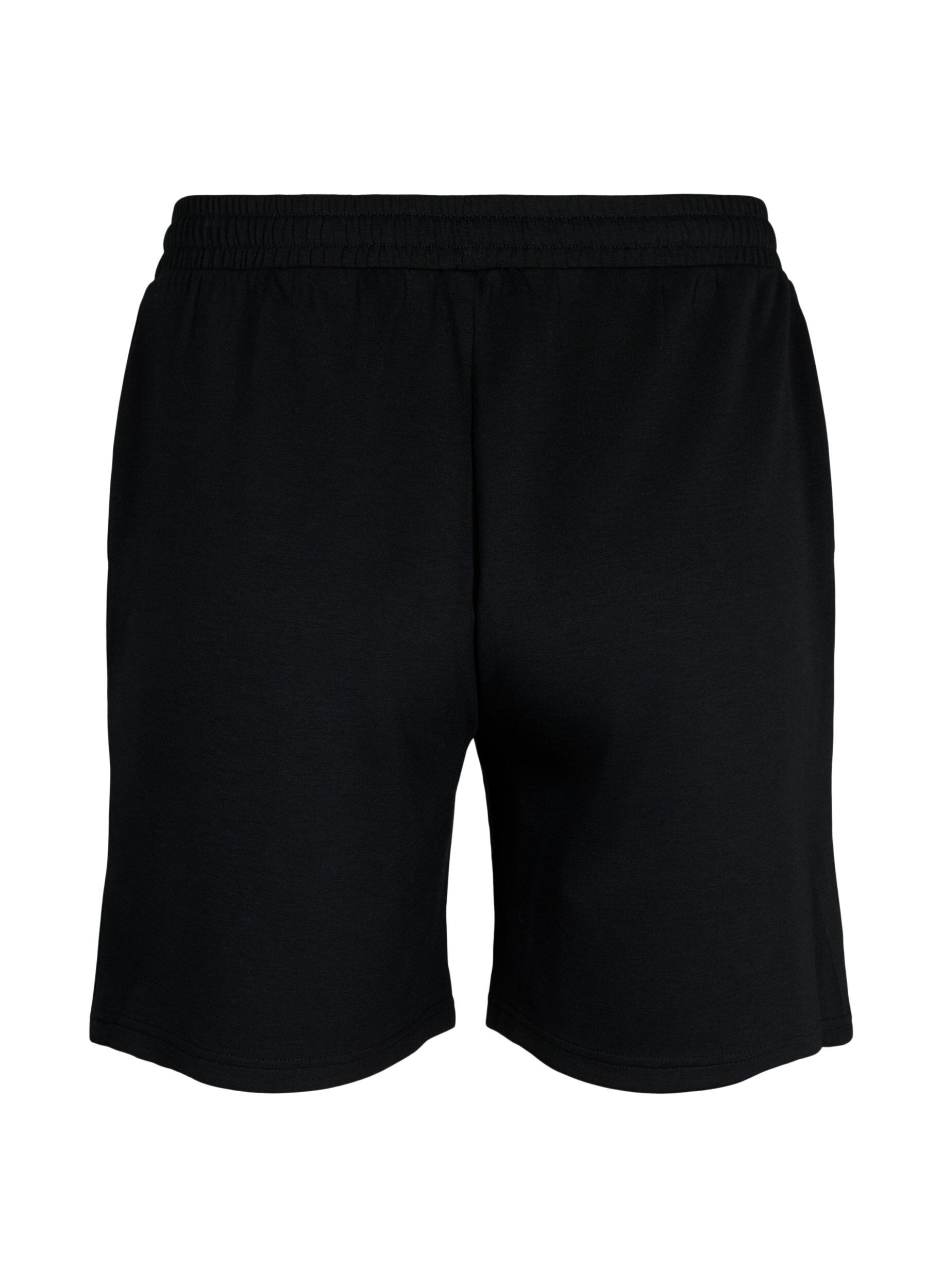 Zizzi Shorts i modalmix med fickor, Svart, Packshot image number 1