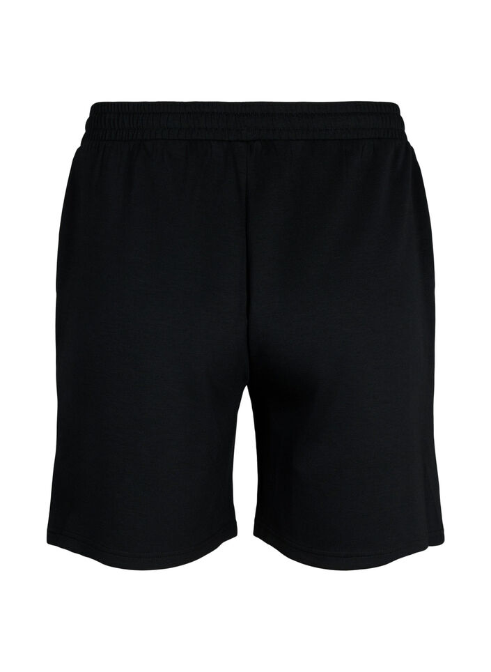 Shorts i modalmix med fickor, Svart, Packshot image number 1