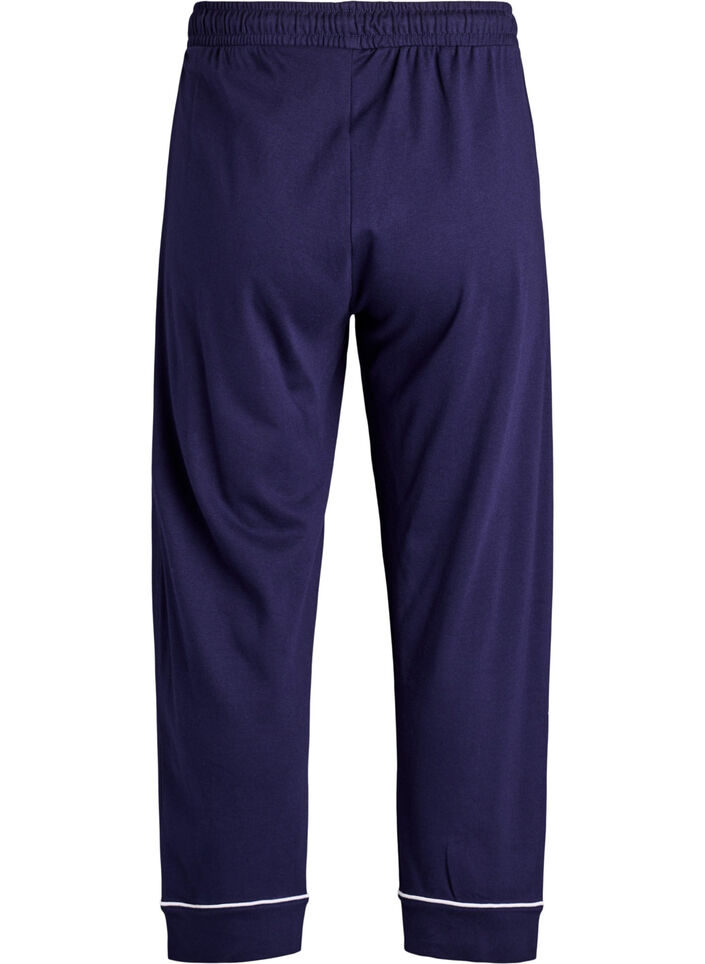 Pyjamasbyxor i bomull med h&ouml;g midja, Bl&aring;, Packshot image number 1