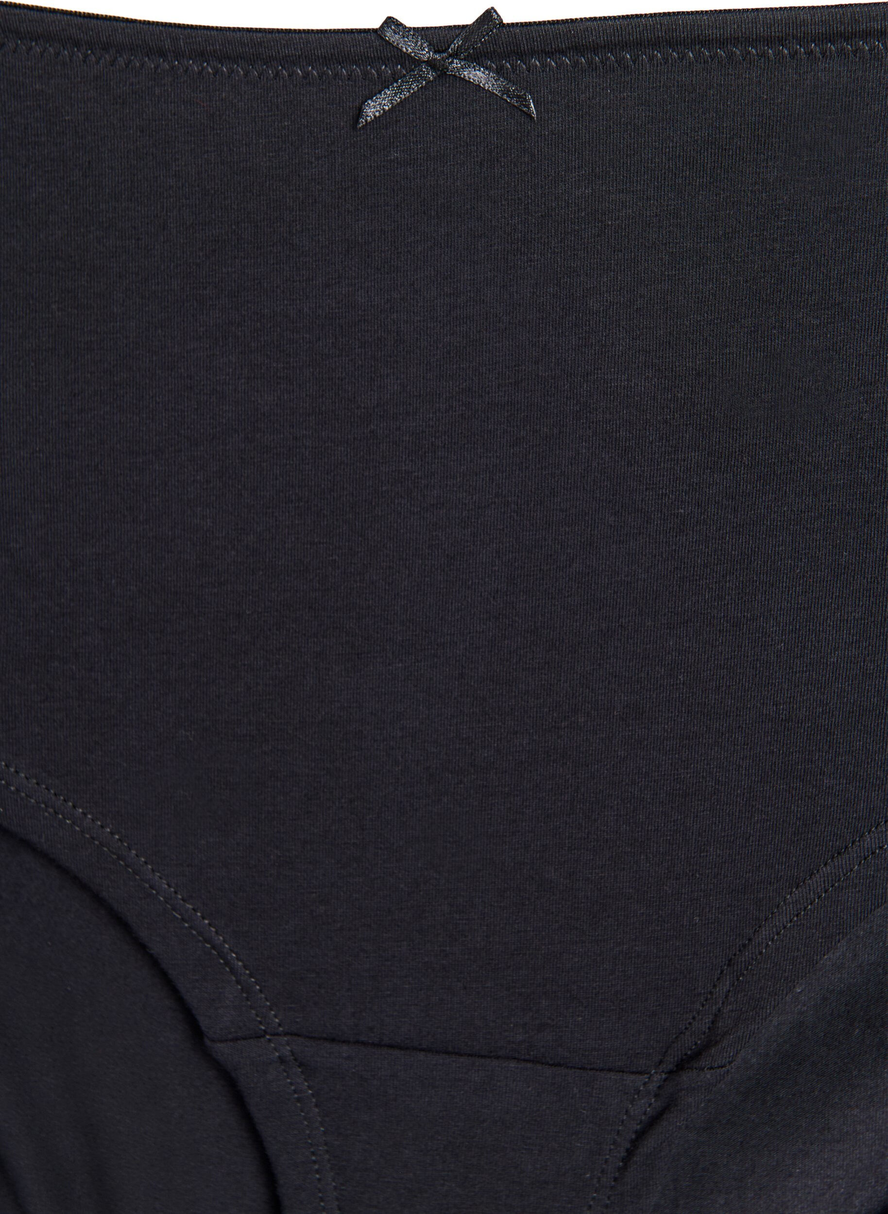 Zizzi 3-pack hipstertrosor med spetskant, Svart, Packshot image number 3