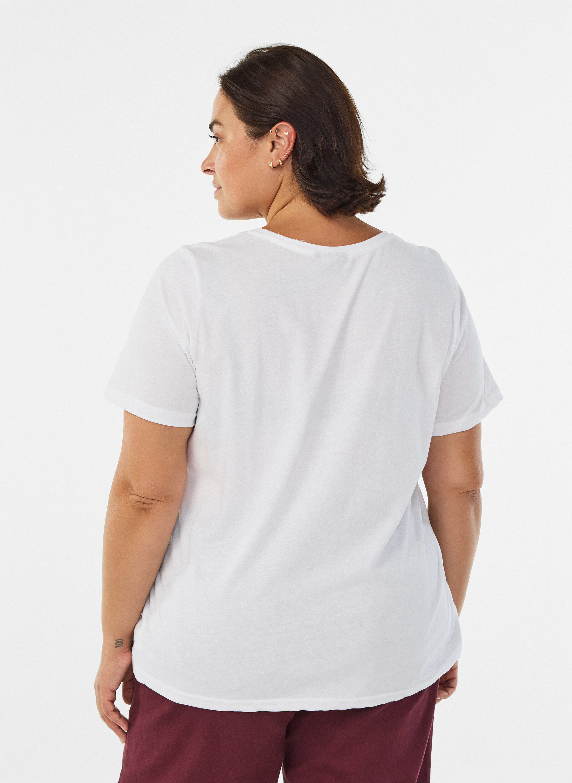 Zizzi FLASH - T-shirt med tryck, Vit, Model image number 2