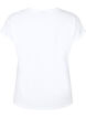 Kort&auml;rmad t-shirt i bomullsmix, Vit, Packshot image number 1