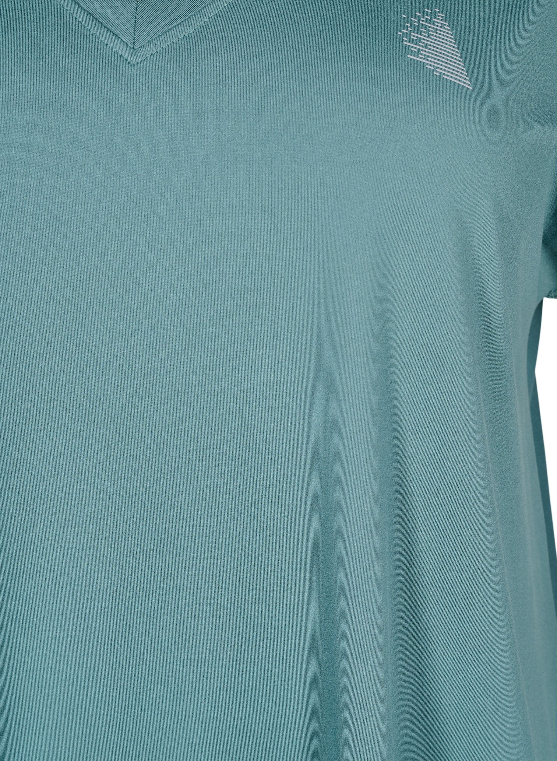 Zizzi Tr&auml;nings t-shirt med v-ringning och l&ouml;s passform, Gr&ouml;n, Packshot image number 2