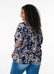 Blus med tryck och halvkorta &auml;rmar, Bl&aring;, Model image number 2