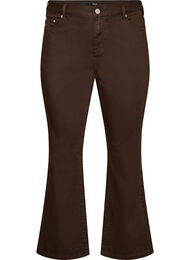 Ellen bootcut-jeans i f&auml;rgad denim, Brun