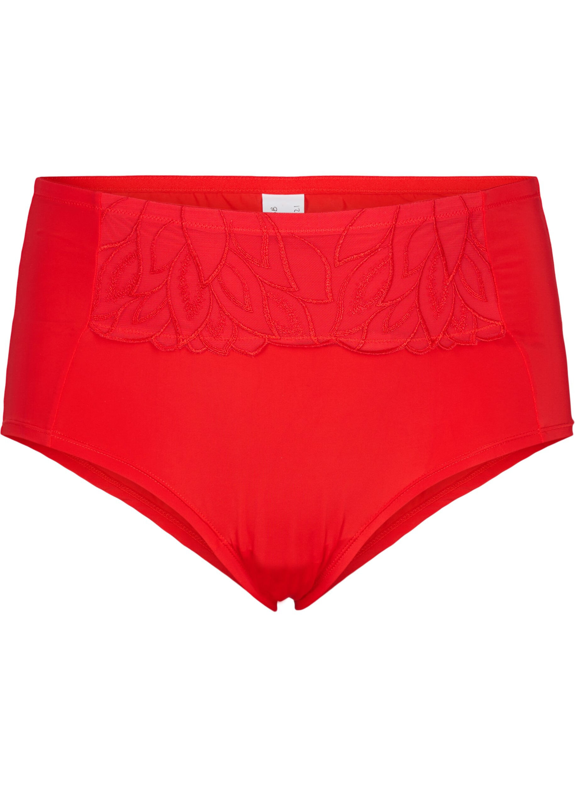 Zizzi Hipster med spets och normal midja, Salsa, Packshot image number 0