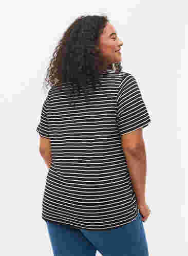 2-pack t-shirt i bomull, Black/Black Stripe, Model image number 1