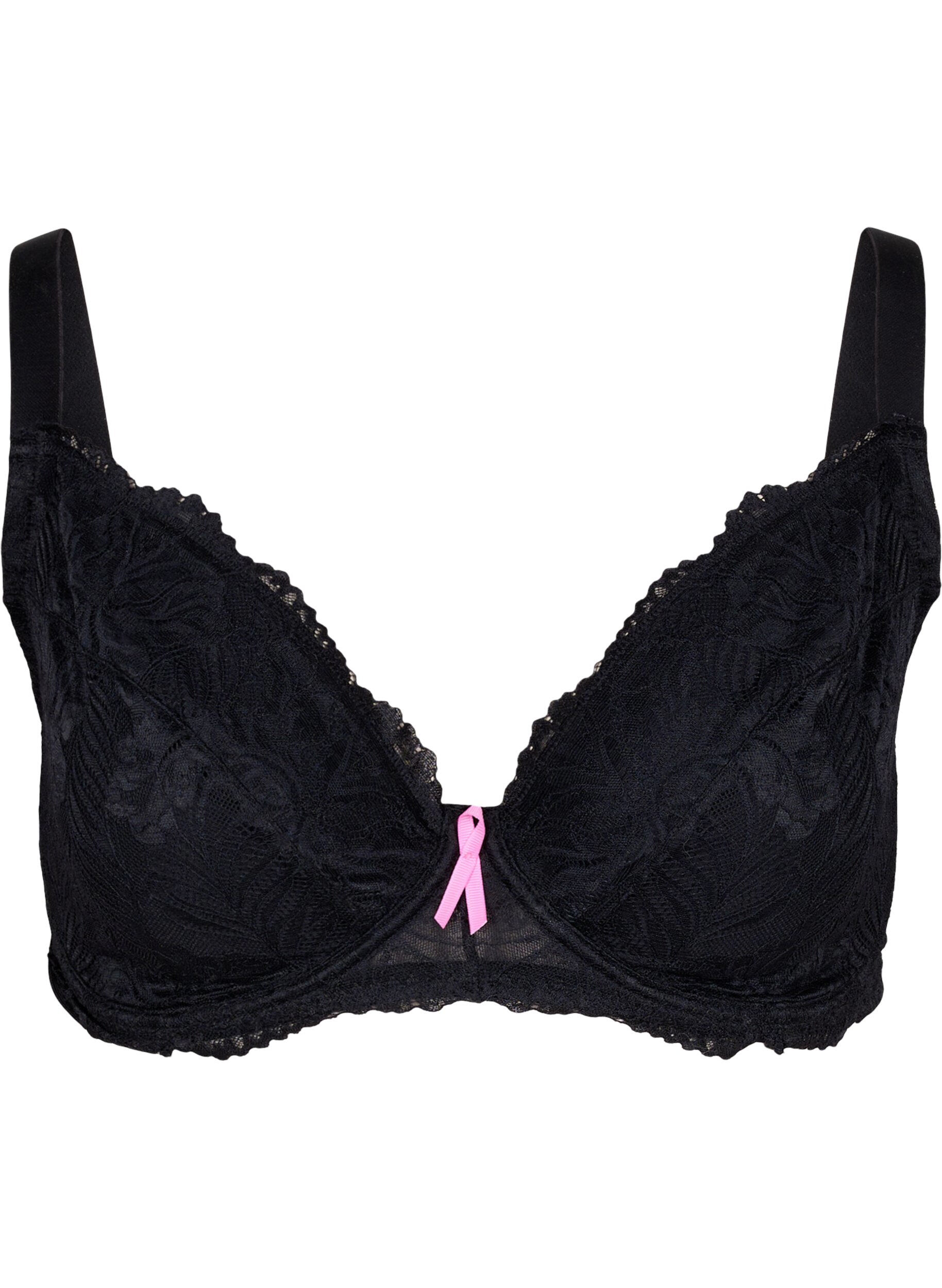 Zizzi Support the breasts &ndash; bygel-bh f&ouml;r br&ouml;stprotes, Black, Packshot image number 0