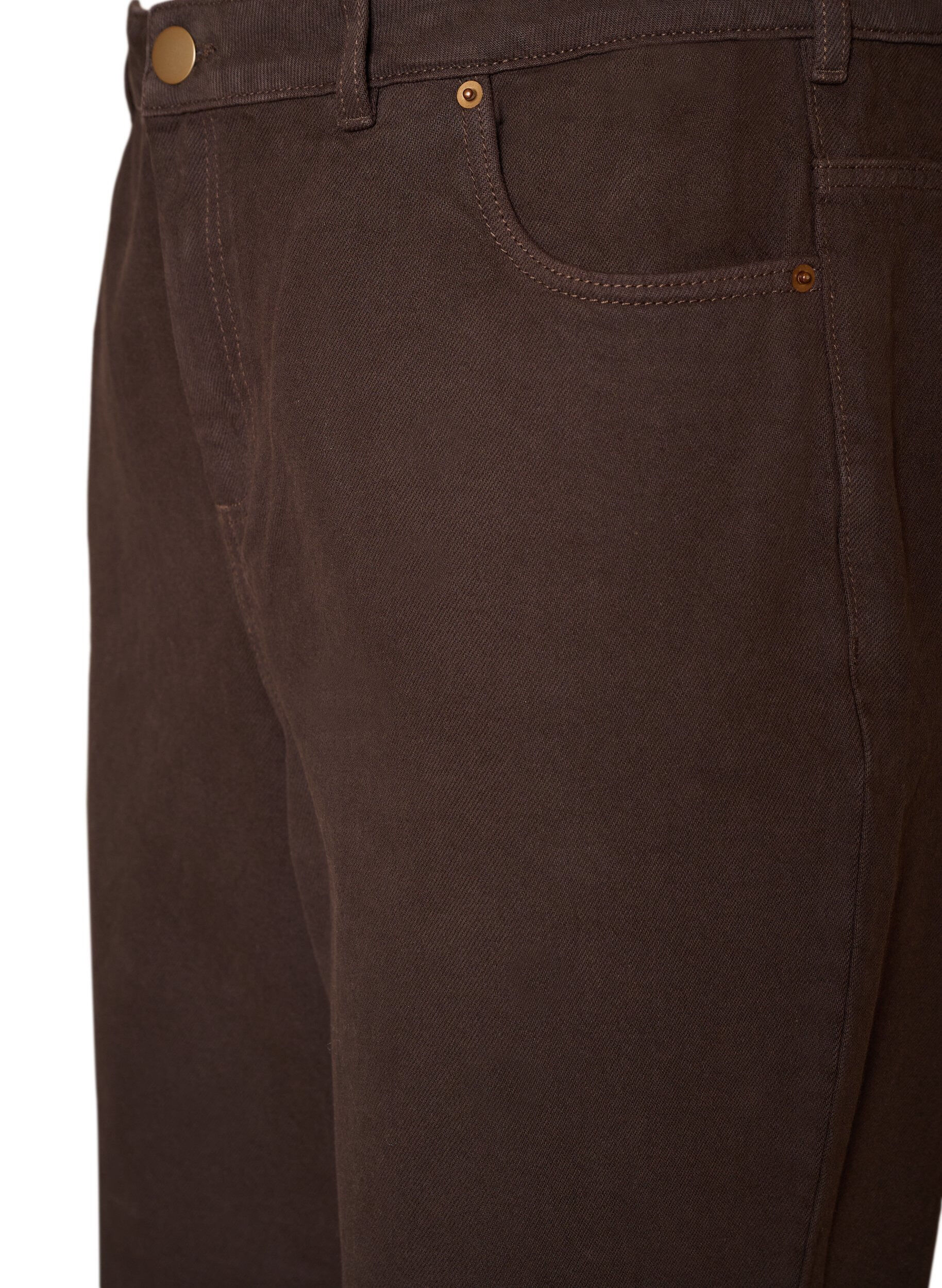 ZizziF&auml;rgade Kiana-jeans med rak passform, Brun, Packshot image number 2