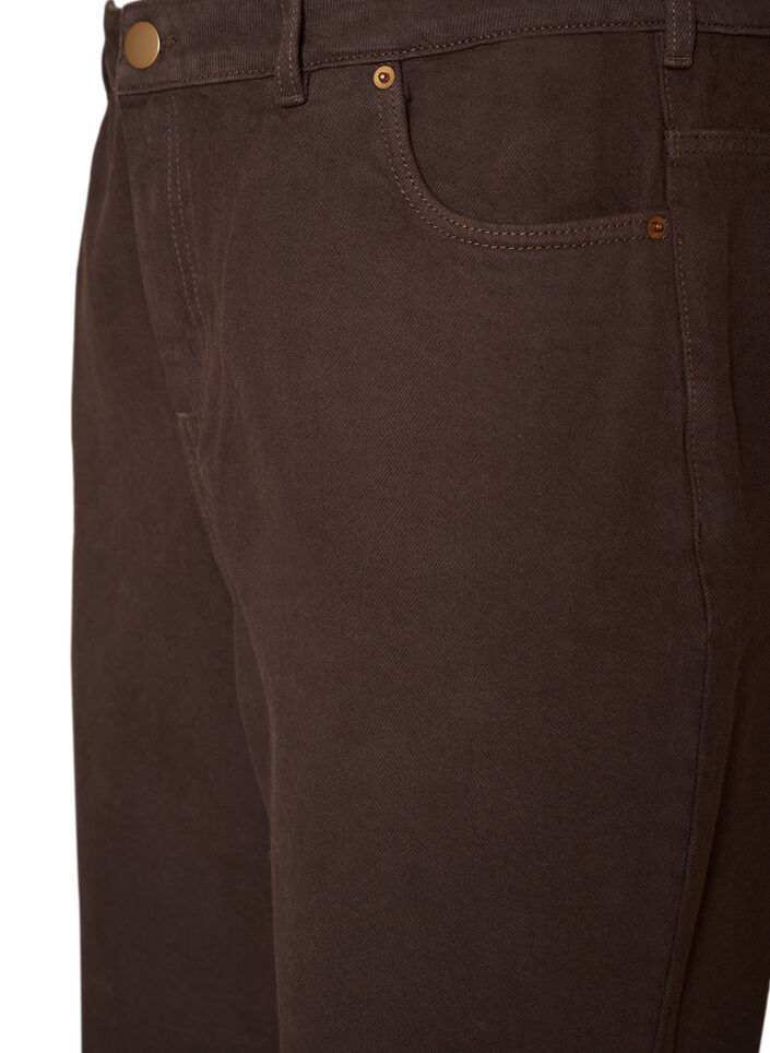 F&auml;rgade Kiana-jeans med rak passform, Brun, Packshot image number 2