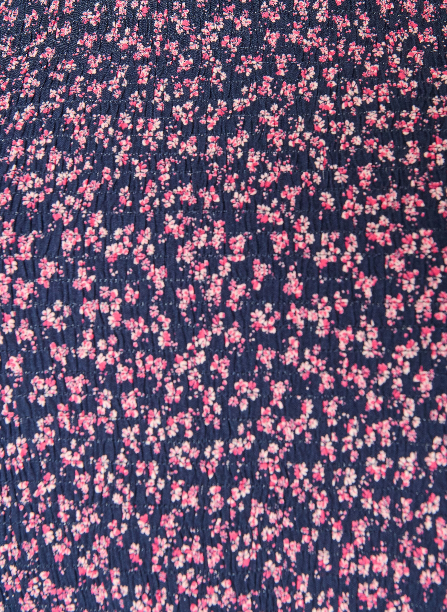 ZizziBlus med smock upptill och blommigt m&ouml;nster, Bl&aring;, Packshot image number 2