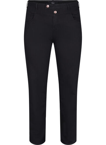 Regular fit Gemma jeans med hög midja, Black, Packshot image number 0