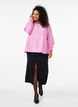 Blus med volangkrage, Rosa, Model image number 1