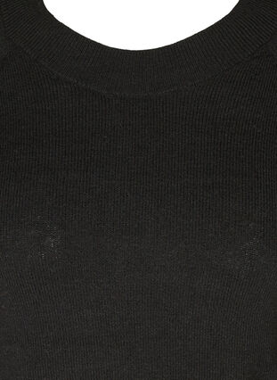 Stickad tröja med rund hals, Black, Packshot image number 2