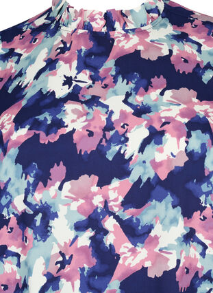 FLASH - Långärmad klänning med blommigt mönster, Evening Blue Water, Packshot image number 2