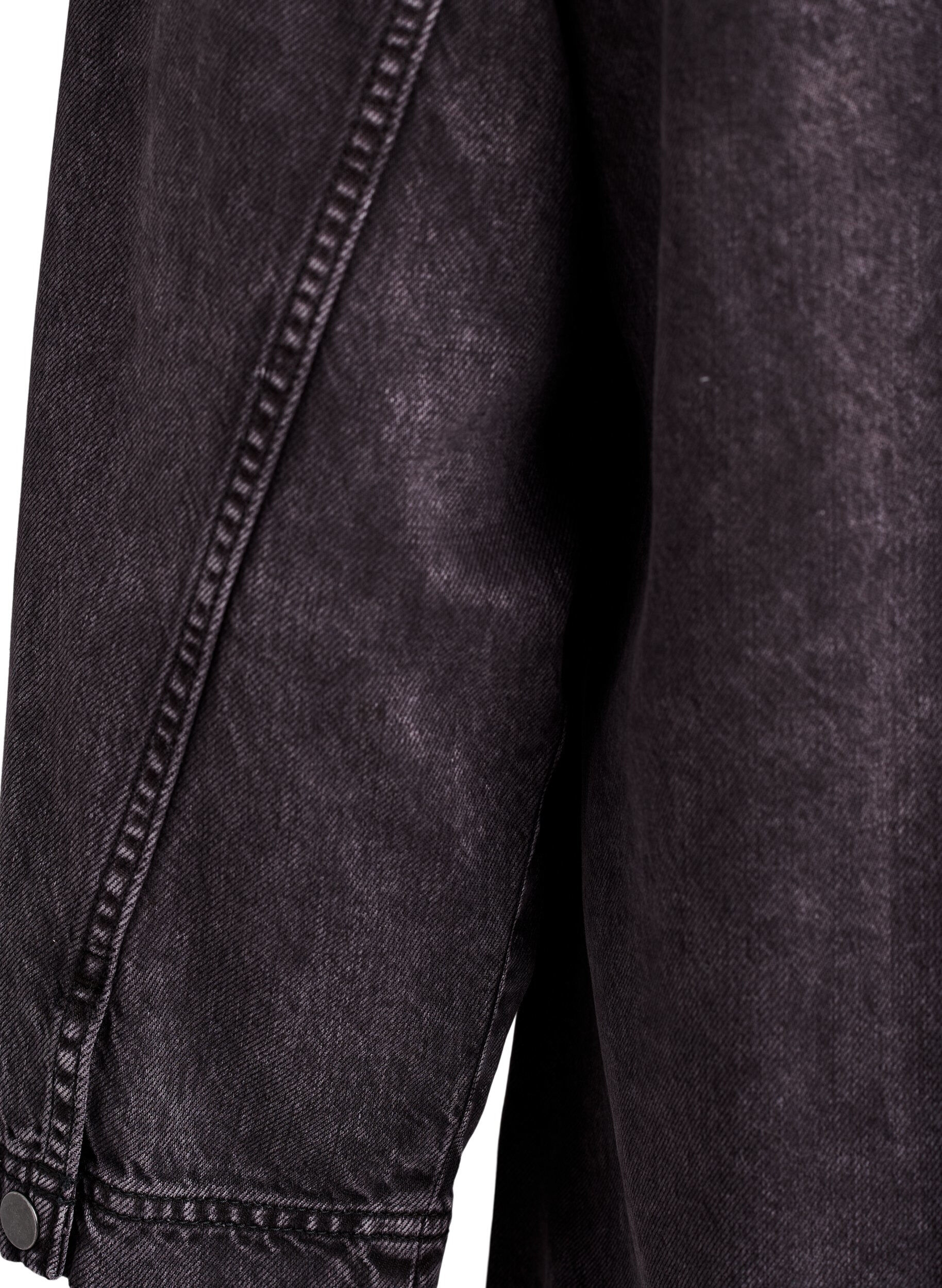 Zizzi L&ouml;s denimskjorta med 3/4-&auml;rmar, Gr&aring;, Packshot image number 3