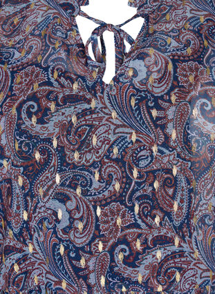 Tunika med paisleytryck och lurex, Blue Paisley AOP, Packshot image number 2