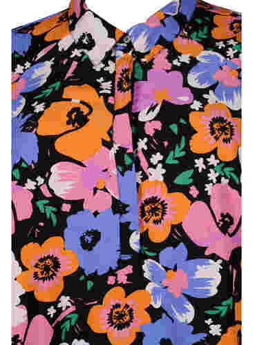 Blommig tunika med 3/4-ärmar, Vibrant Flower AOP, Packshot image number 2