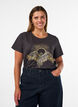 T-shirt i bomull med tryck framtill, Gr&aring;, Model image number 0