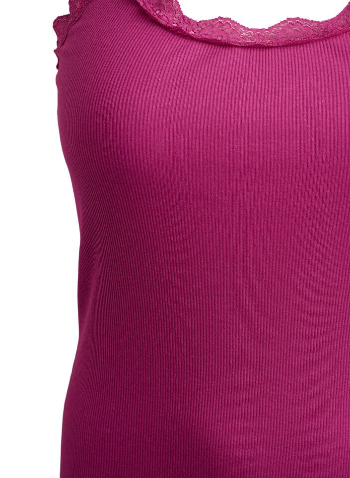 Topp med spetskant, R&ouml;d, Packshot image number 2