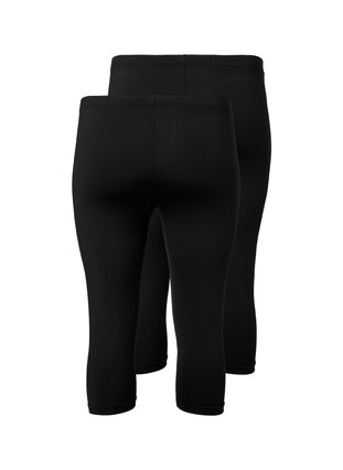 2-pack leggings i 3/4-längd, Black / Black, Packshot image number 1