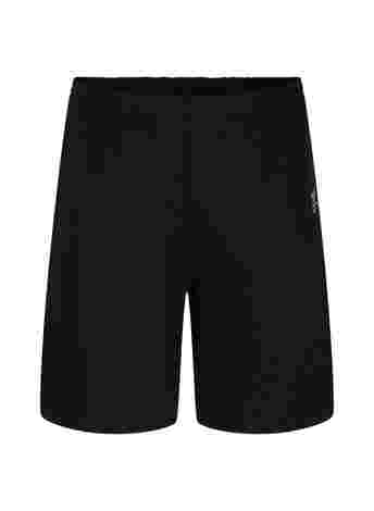Shorts i sweatshirtmaterial med texttryck