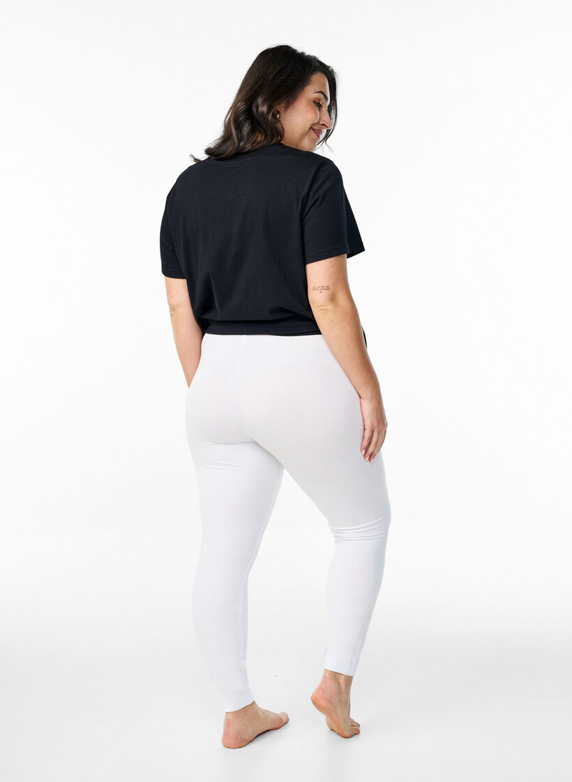 Basic leggings i viskos, Vit, Model image number 2