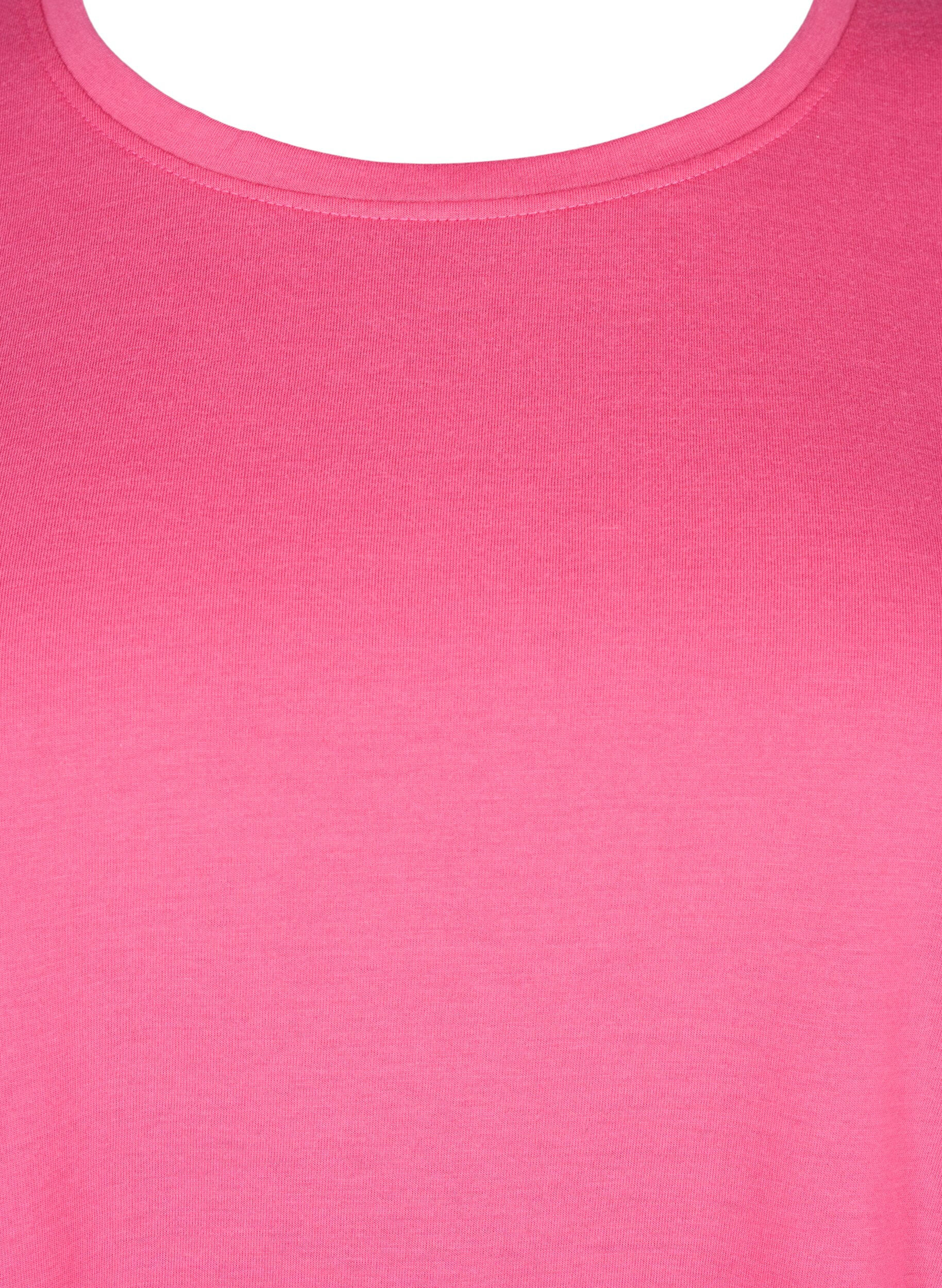 Zizzi FLASH - T-shirt med rund halsringning, Hot Pink, Packshot image number 2