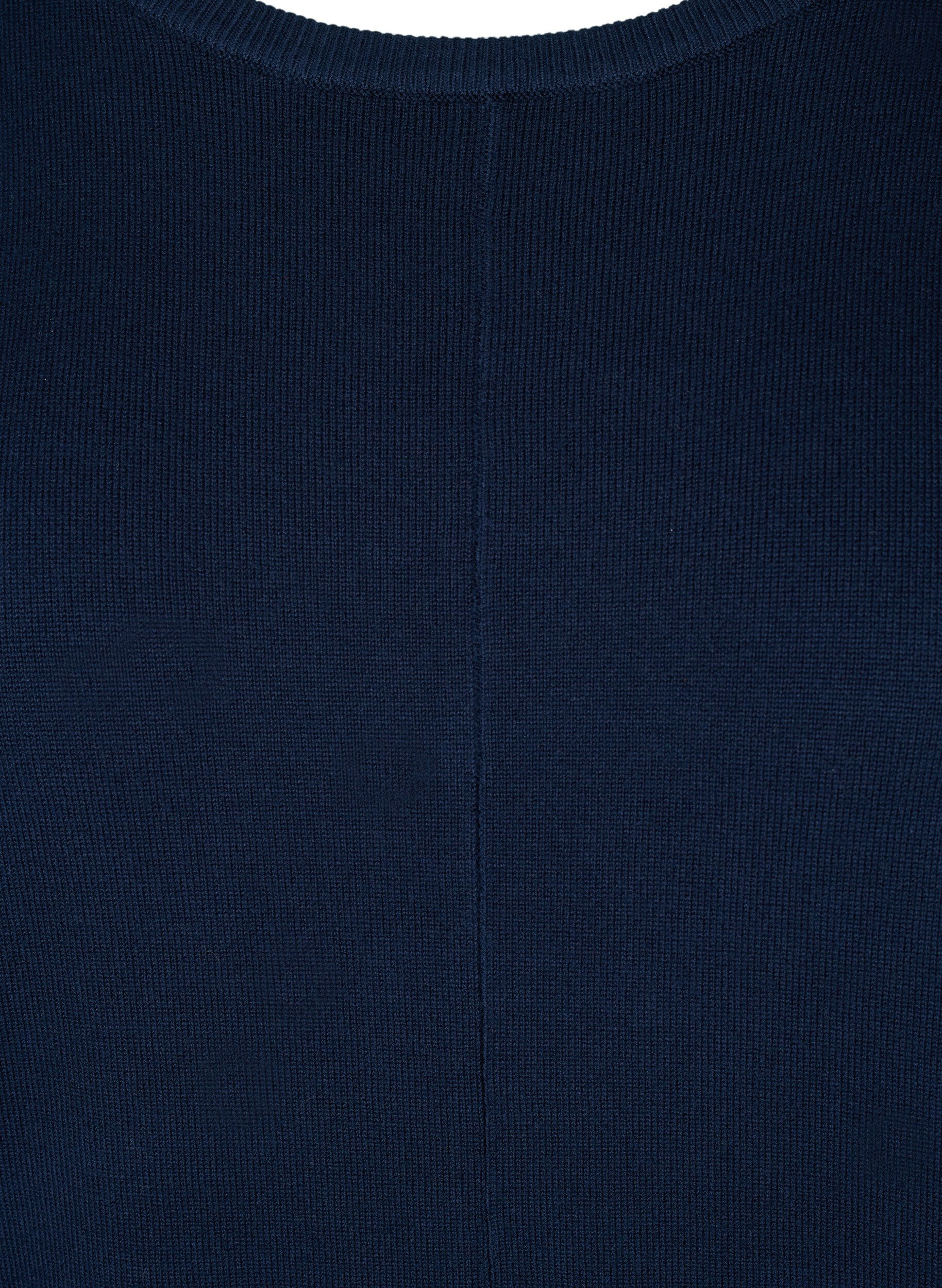 Zizzi Stickad blus, Navy Blazer, Packshot image number 2