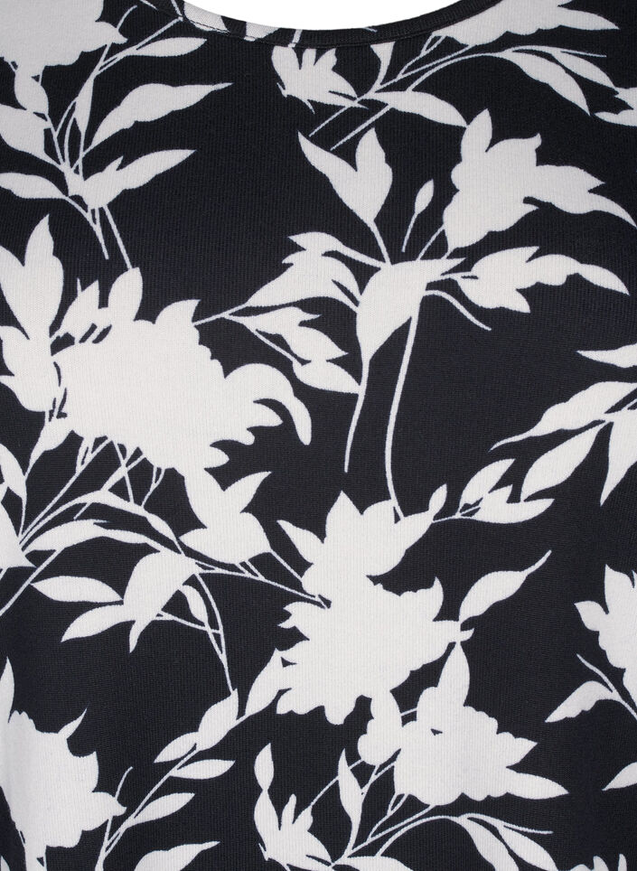 Blommig blus med långa ärmar, Blå, Packshot image number 2