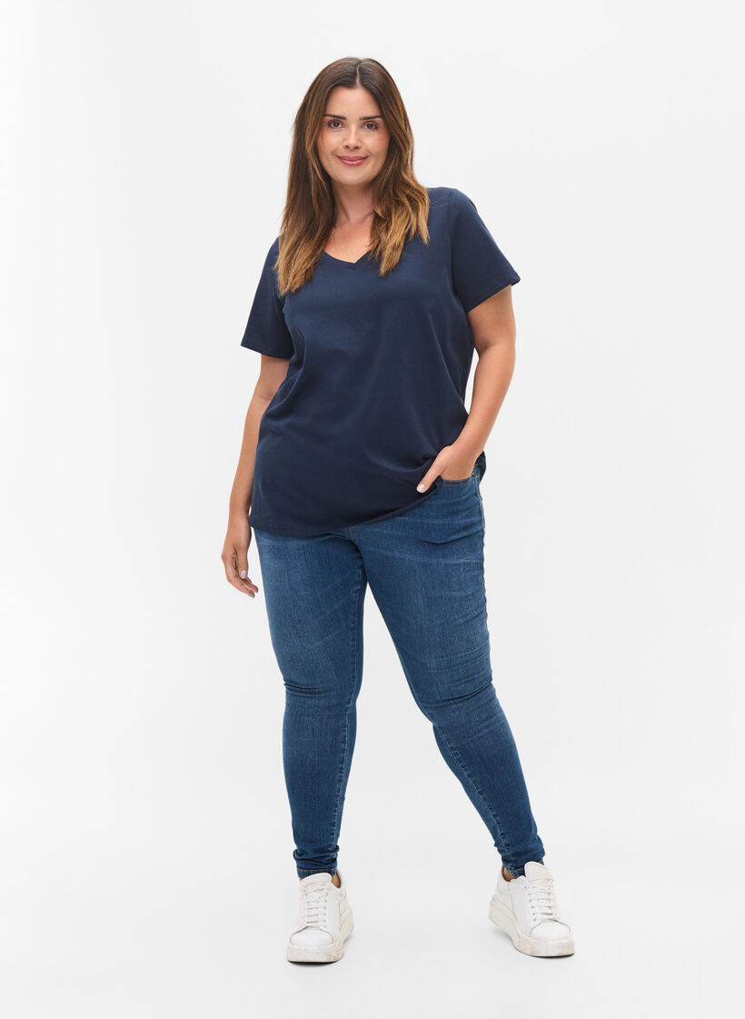 2-pack t-shirt i bomull, Navy B/B White, Model image number 2