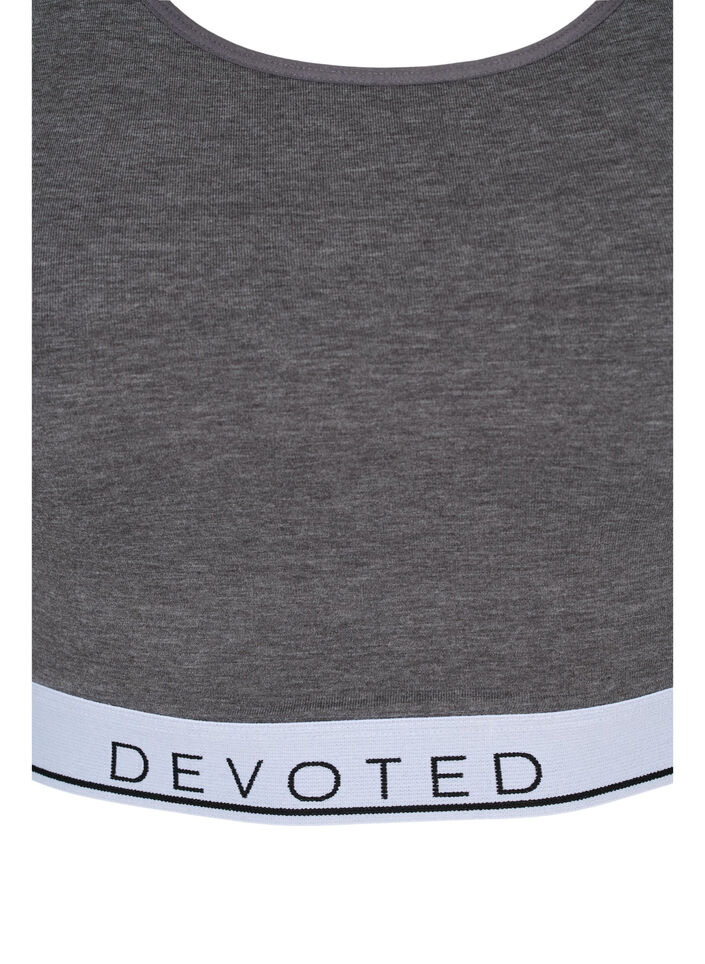 Melerad bh med justerbara band, Medium Grey Melange, Packshot image number 2