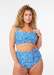 Vadderad bikinitopp med tryck, Bl&aring;, Model image number 1