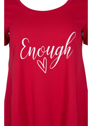 A-linjeformad t-shirt i bomull, Tango Red ENOUGH, Packshot image number 2
