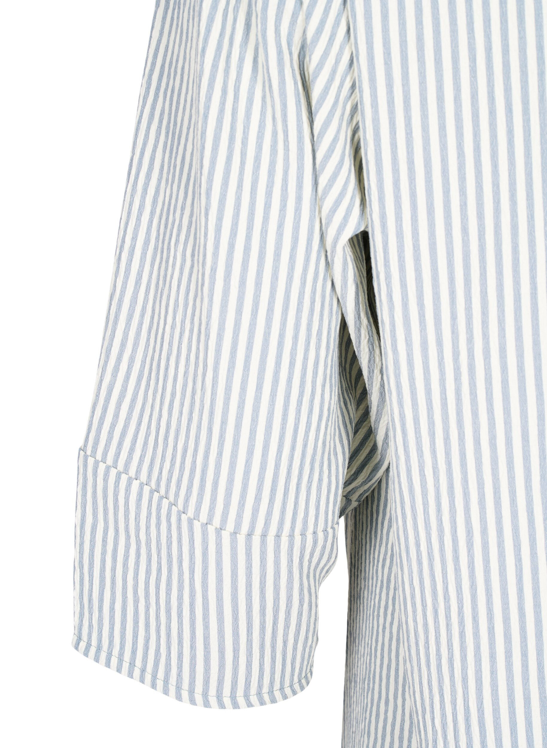 Zizzi Randig kl&auml;nning med trekvarts&auml;rm, Blue Stripe, Packshot image number 3