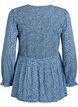 Blus med smock upptill och blommigt m&ouml;nster, Bl&aring;, Packshot image number 1
