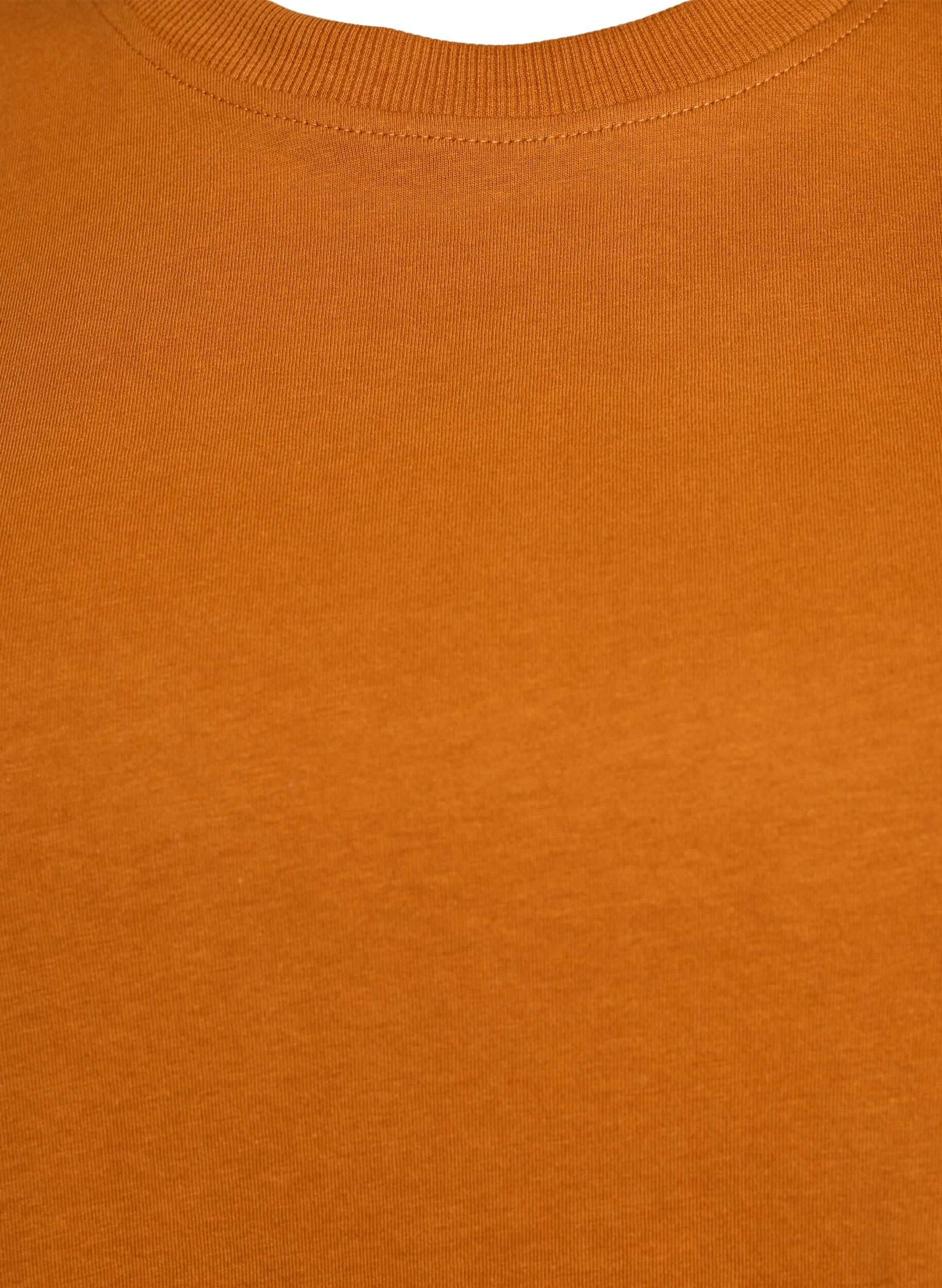 ZizziEnkel t-shirt i bomull med rund halsringning, Orange, Packshot image number 2