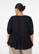 Blus i viskos med prickig textur och v-ringning, Svart, Model image number 2